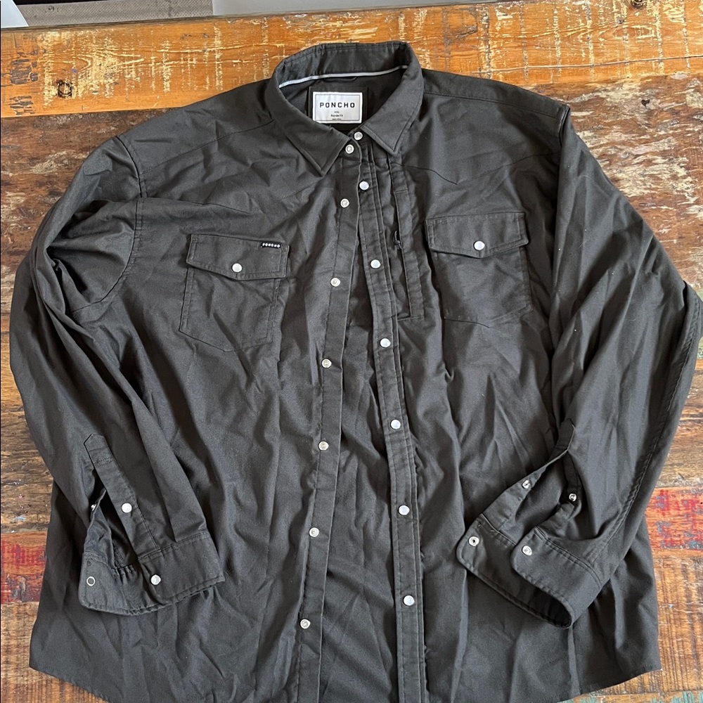 Poncho Brown Button-Up Shirt